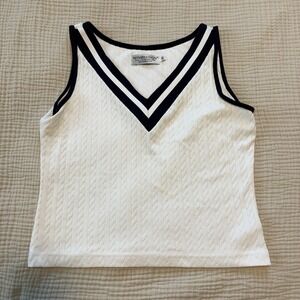 Vintage 80s/90s Women's Wimbledon Sleeveless Tank Top Sz Small Tennis Preppy